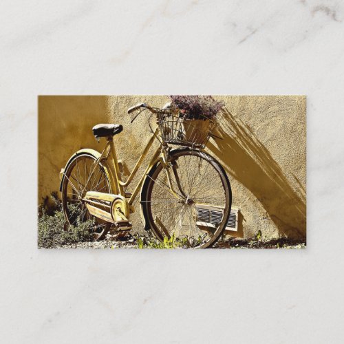 Vintage Colorful Yellow Bicycle Business Card