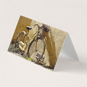 Vintage Colorful Yellow Bicycle Business Card