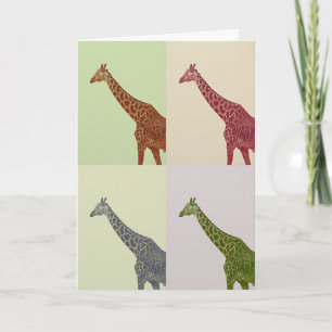 Vintage Colors Giraffes Card