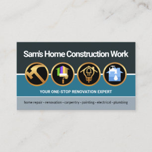 Vintage Colors Handyman Tools Contractor Builder Business Card