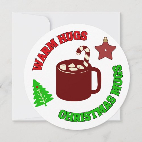 Vintage Colors Warm Hugs and Christmas Mugs Holiday Card