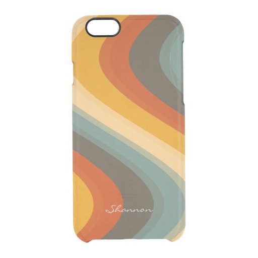 Vintage Colors Wave Striped Clear iPhone 6 case