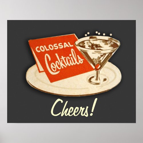 Vintage Colossal Cocktails Poster