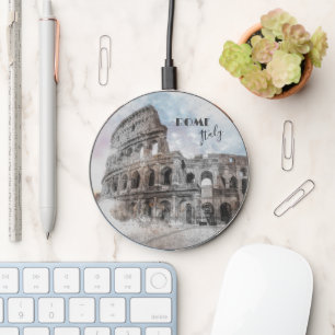 Vintage Colosseum Rome Italy – Travel Art Qi Pad Wireless Charger