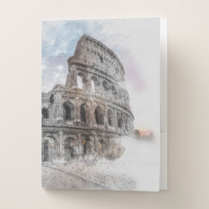 Vintage Colosseum Rome Pocket Folder – Classic Art