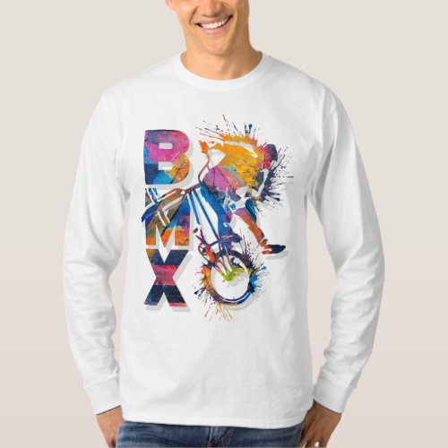 Vintage Colourful Bmx Biker T_Shirt