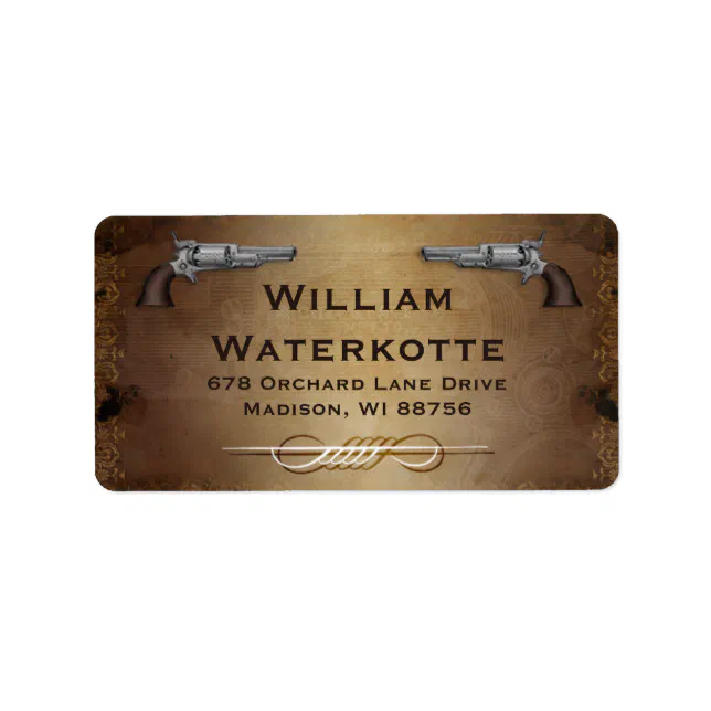 Vintage Colt Revolver Gun Shop Address Label | Zazzle