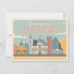 Vintage Columbus Postcard   Greetings from