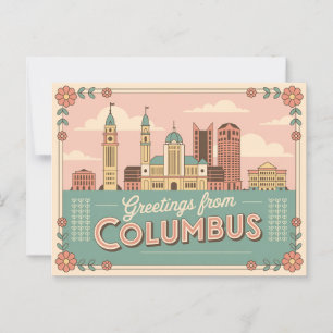 Vintage Columbus Postcard Greetings from