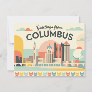 Vintage Columbus Postcard Greetings from