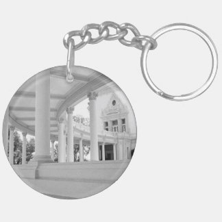 Vintage Columns Architecture Black and White Photo Keychain