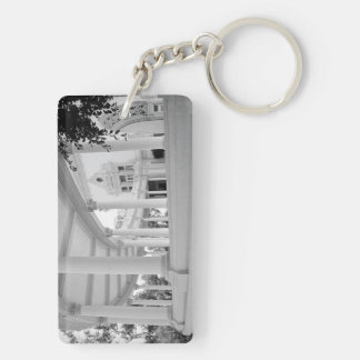 Vintage Columns Architecture Black and White Photo Keychain