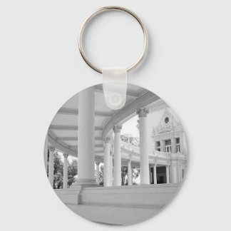 Vintage Columns Architecture Black and White Photo Keychain