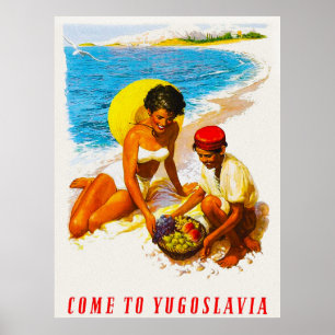 Vintage Come to Yugoslavia Travel Poster