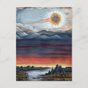 Vintage Comet Book Illustration Rosa Postcard