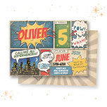 Vintage Comic book Birthday Invitation<br><div class="desc">Celebrate your child's special day with a charming invitation inspired by vintage comic books.</div>