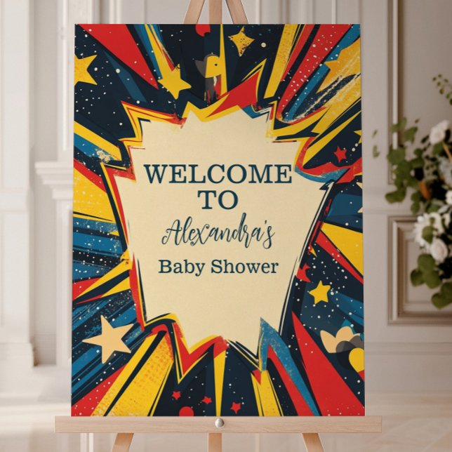 Vintage Comic Book Boy Baby Shower Foam Board (Creator Uploaded)