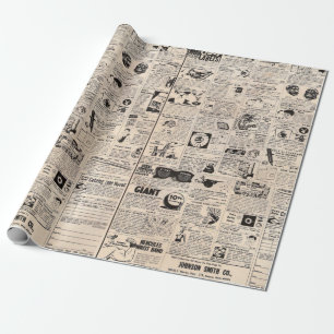 Vintage Comic Book Classified Ads Wrapping Paper