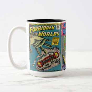 Vintage Comic Book Covers Two-tone Coffee Mug by Strangeart2015 at Zazzle