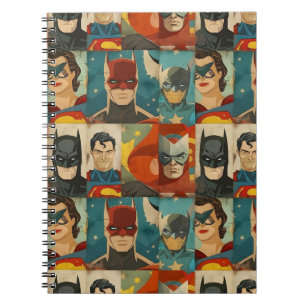 Vintage comic book heroes in retro colors