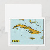 Vintage Comic Book Map Of Cuba (Front/Back)