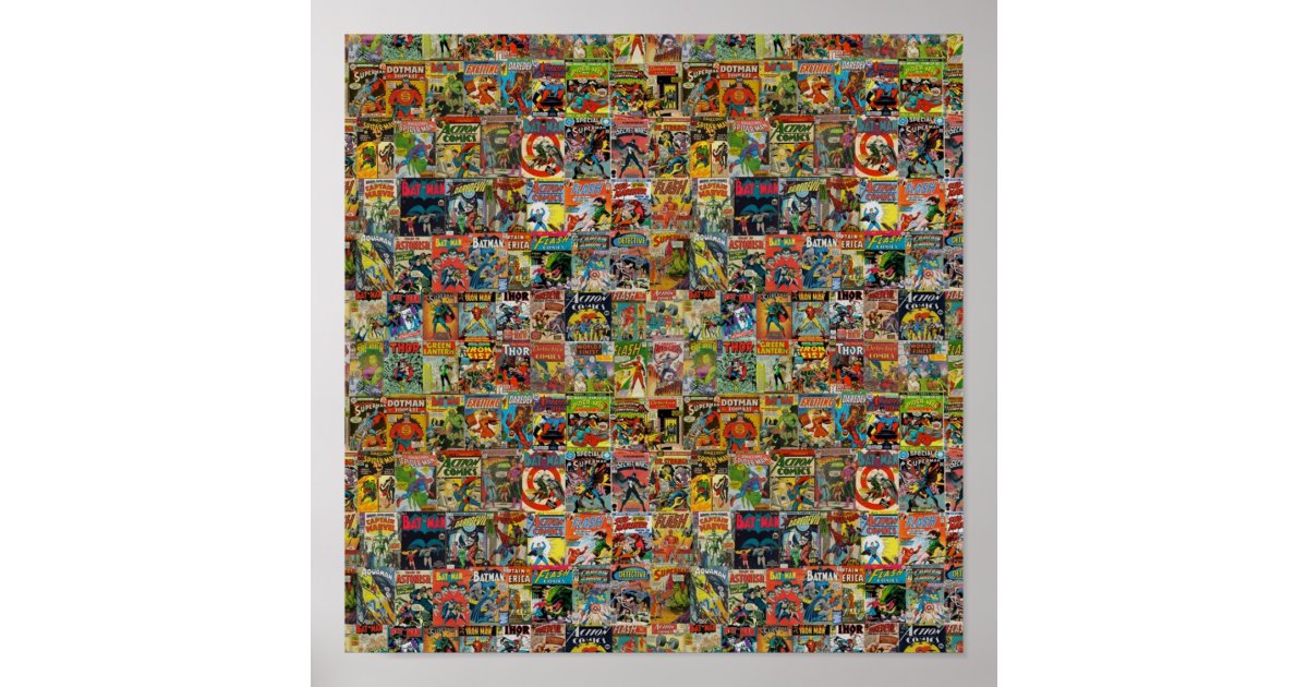 Vintage Comic Book Pattern Poster | Zazzle