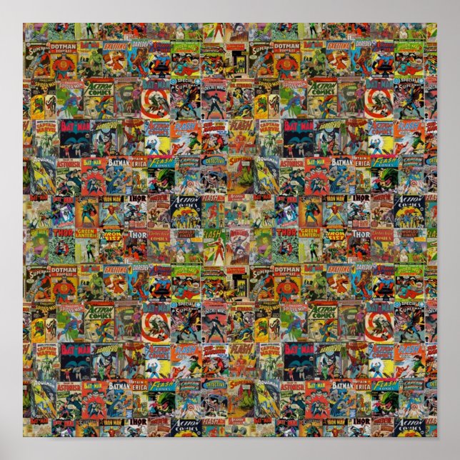 Vintage Comic Book Pattern Poster (Front)