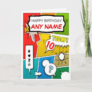Vintage Comic Book Personalised Birthday Card