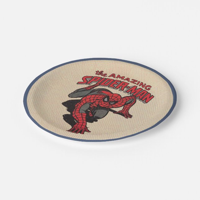 vintage comic book spider man paper plate
