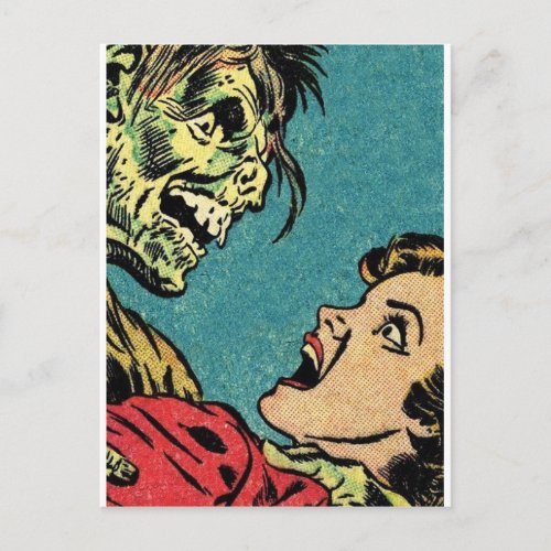 vintage comic book villan postcard