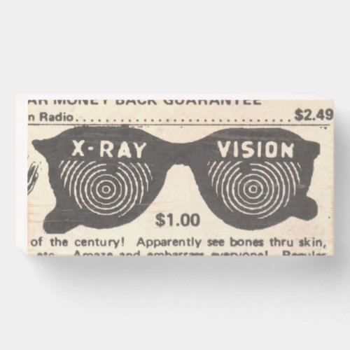 Vintage Comic Book X_Ray Specs Wooden Box Sign