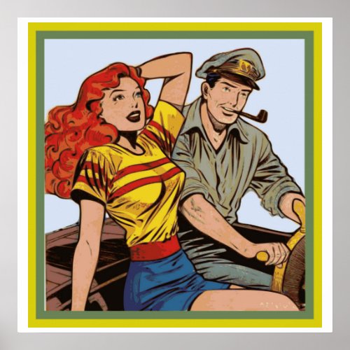 Vintage Comic Couple Poster