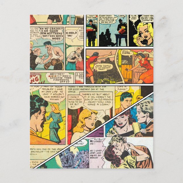 Vintage Comic Layout Boxing Journalist Romance (Front)