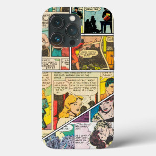 Vintage Comic Layout Boxing Journalist Romance iPhone 13 Pro Case