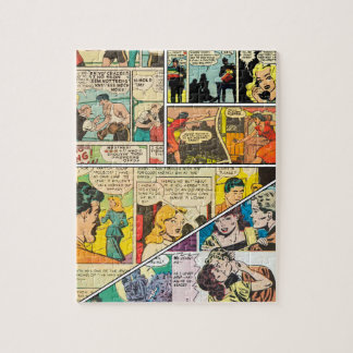 Vintage Comic Layout Boxing Journalist Romance Jig Jigsaw Puzzle