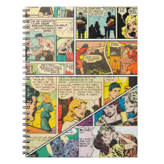 Vintage Comic Layout Boxing Journalist Romance Notebook