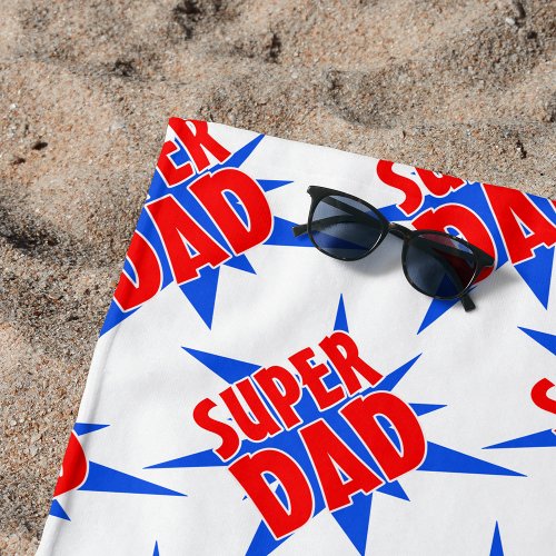 Vintage Comic Super Dad Fathers Day Beach Towel