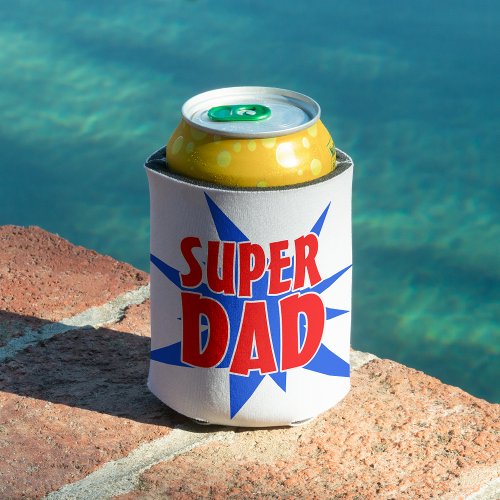 Vintage Comic Super Dad Fathers Day Can Cooler