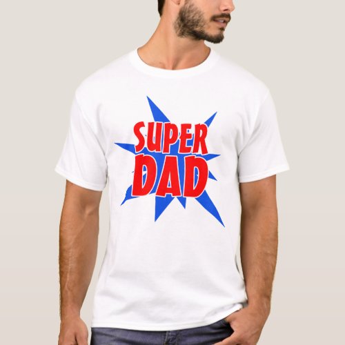 Vintage Comic Super Dad Fathers Day T_Shirt
