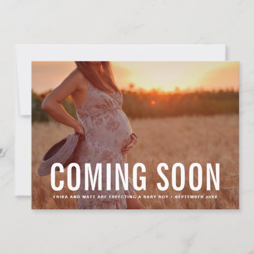 Vintage Coming Soon Photo Pregnancy Announcement