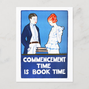 Vintage "Commencement Time Is Book Time" Poster Postcard