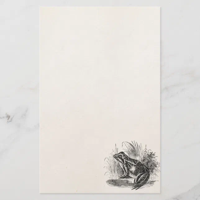 Vintage Common Frog - Reptile Frogs Template Blank Stationery | Zazzle
