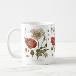Vintage Common Poppy Flower Botanical Gardener Mug