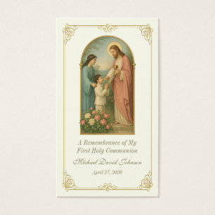 Vintage Communion Catholic Remembrance Holy Card