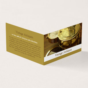 Vintage Compass, Antique Dealer, Store Detailed Business Card