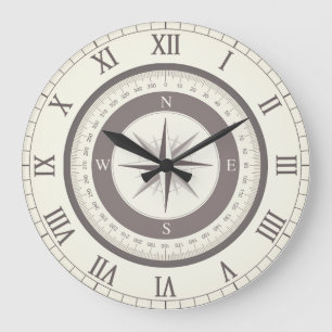 Vintage Compass Clock (static compass graphic)