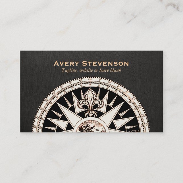 Vintage Compass Financial Advisor Business Card (Front)