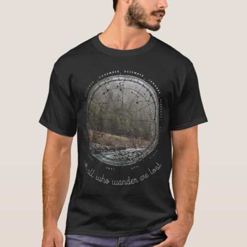 Vintage Compass _ Hiking Outdoor Not All Who Wande T_Shirt
