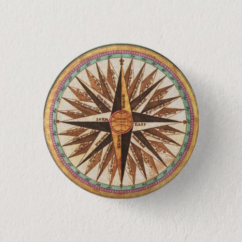 Vintage Compass Points Button