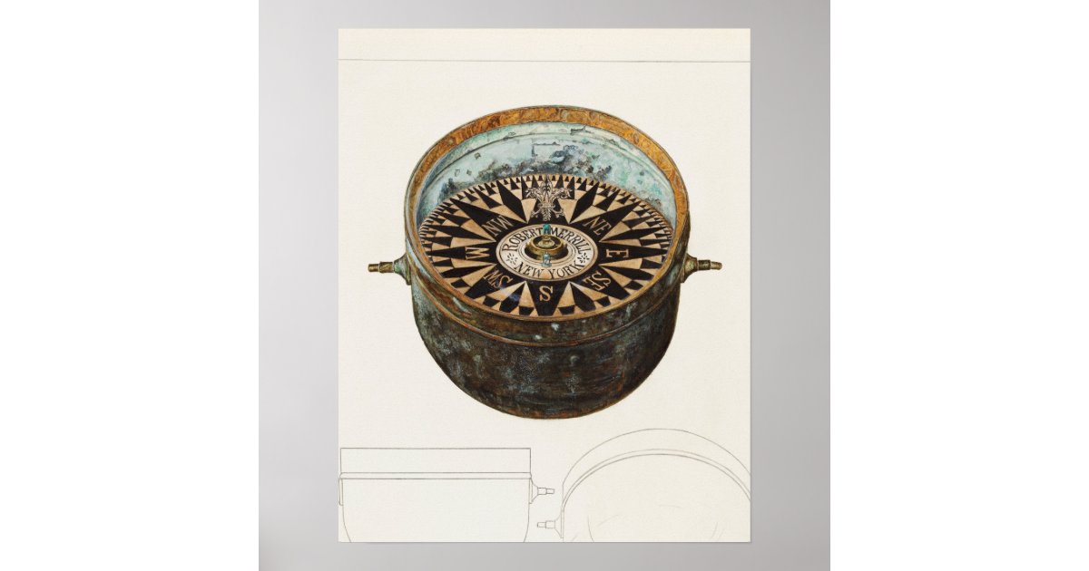 Vintage Compass Poster | Zazzle